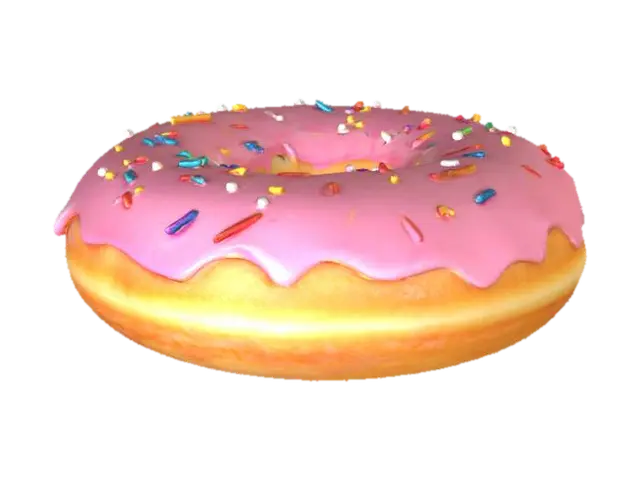donut with sparklings 3D model, vytvořený pomocí AI