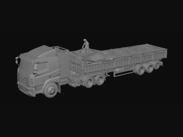 3D model for Worker on Tarped Load