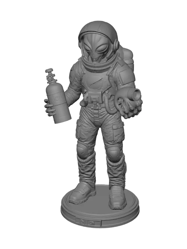 3D model for Alien Astronaut in a NASA Spacesuit