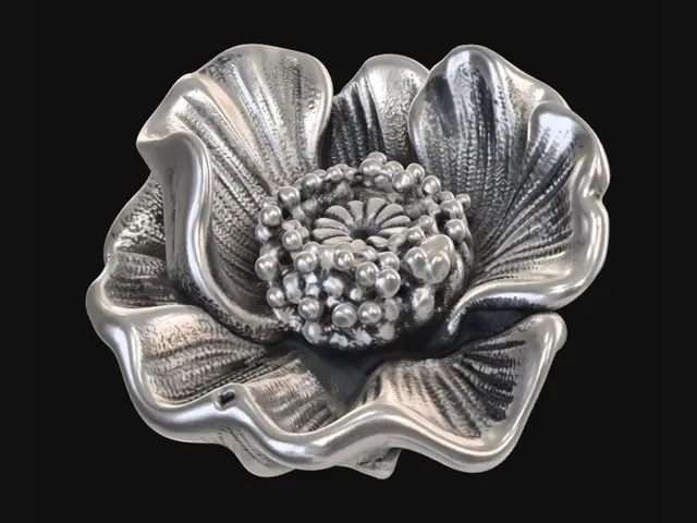 3D model for Silver Poppy Brooch