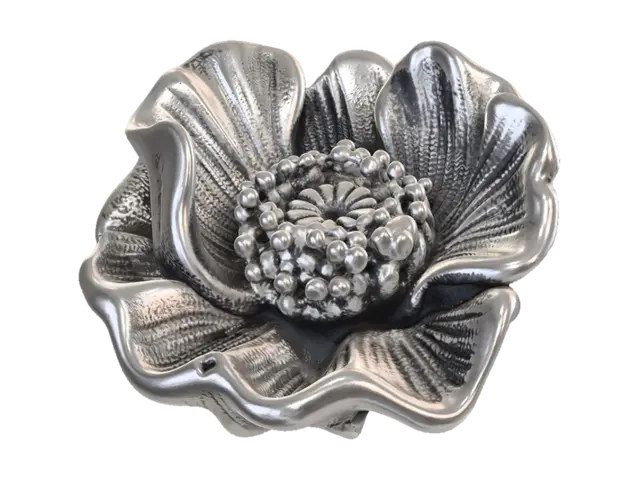 3D model for Silver Poppy Brooch