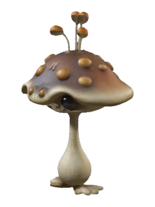 mushroom alien - Weird 3D model, vytvořený pomocí AI