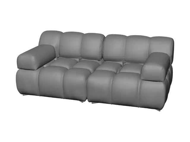 3D model for Beige woven sectional sofa
