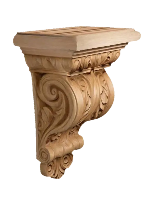 ultra-realistic.hand carved.wooden corbel.,for wall-mount 3D model, vytvořený pomocí AI