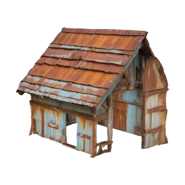 A #garden# village stable. Clean lines. Natural colors. Carved detail. Chunky.… 3D model, vytvořený pomocí AI