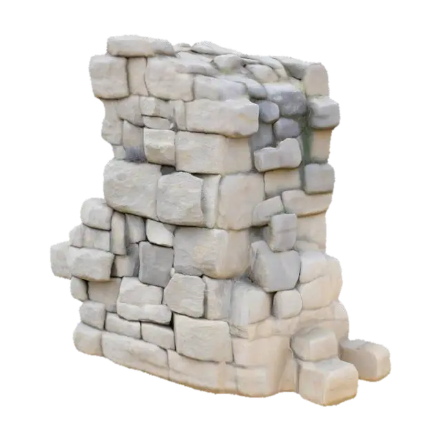 Stone Fortress - Terrain 3D-model, gegenereerd door AI