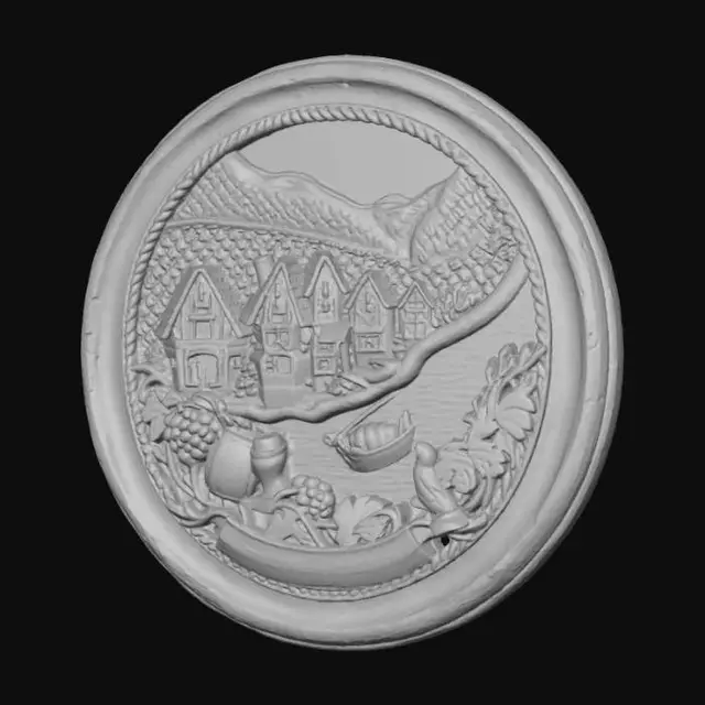 3D model for Wooden Vineyard Village Plaque