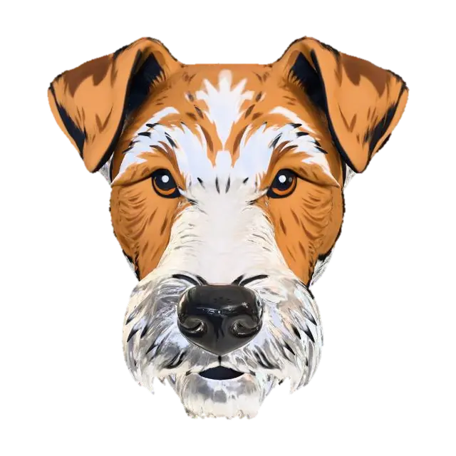 Wirehaired Terrier Illustration 3D model, vytvořený pomocí AI
