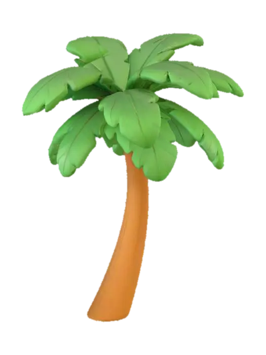 Palm Tree 01 3D model, vytvořený pomocí AI
