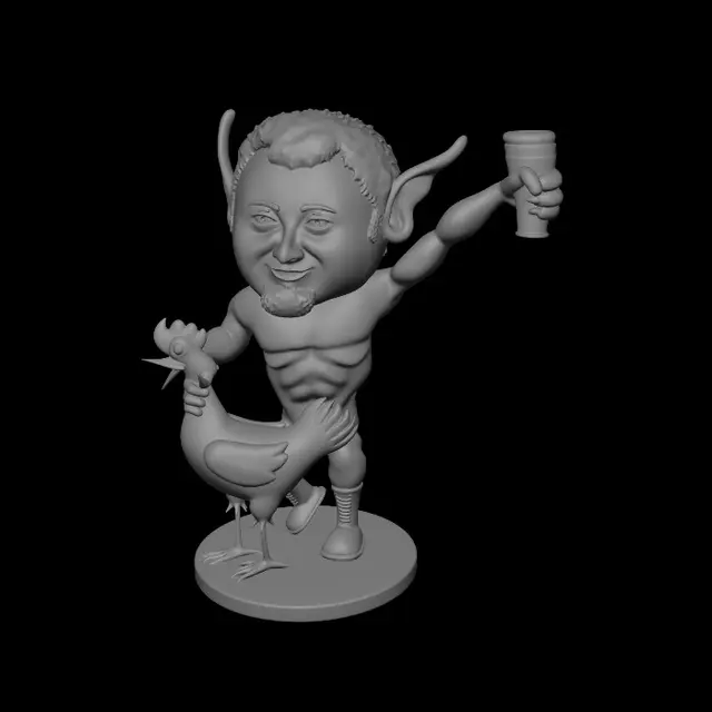 3D model for Blue Titan Toasting with Beer and Chicken