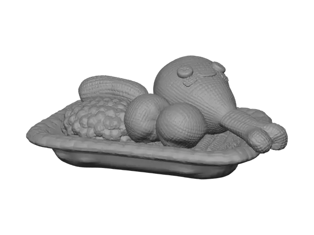 3D model for Carrot Family Amigurumi in a Crochet Basket