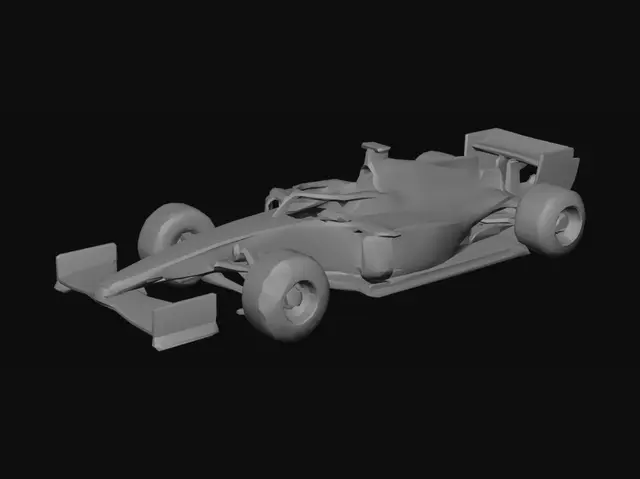 3D model for make the following f1 realistic cars   1: Apex MotorsA low-poly stylized F1 racing car, matte black and cyan blue paint. Features exactly 5 fictional sponsor logos printed on the chassis: VoltEnergy, Chrono, Vertex, Titan Energy, and Nexus Cyber. Clean game-ready 3D vehicle asset, optimized topology, no background
2: Scuderia VelocitaA low-poly stylized F1 racing car, glossy crimson red and crisp white paint. Features exactly 5 fictional sponsor logos printed on the chassis: Banco Rapid, Nero Tires, AeroGlide, Titan Energy, and Solaris Fuels. Clean 3D game model, optimized wireframe