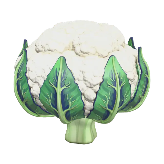 Realistic Cauliflower - Culinary 3D model, vytvořený pomocí AI