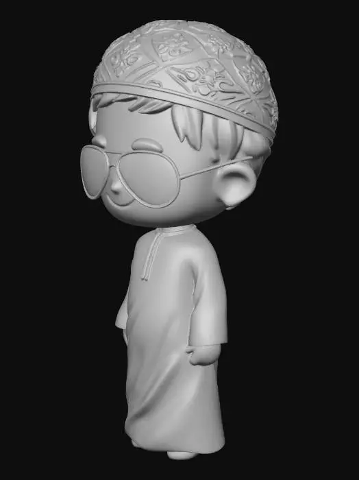 3D model for Cool Kid in a White Thobe with Sunglasses