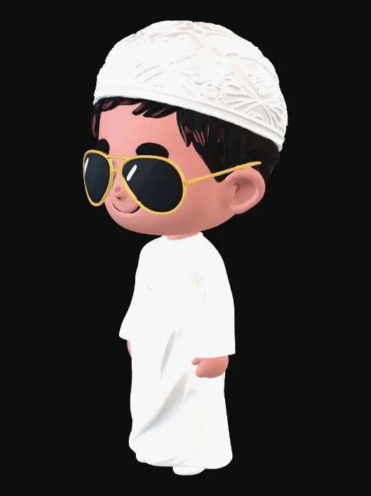 3D model for Cool Kid in a White Thobe with Sunglasses