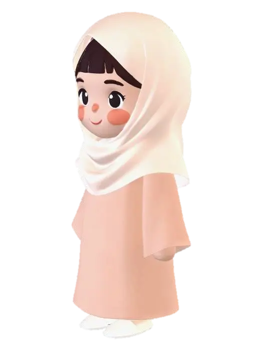 Hijabi Happiness - Modest 3D model, vytvořený pomocí AI