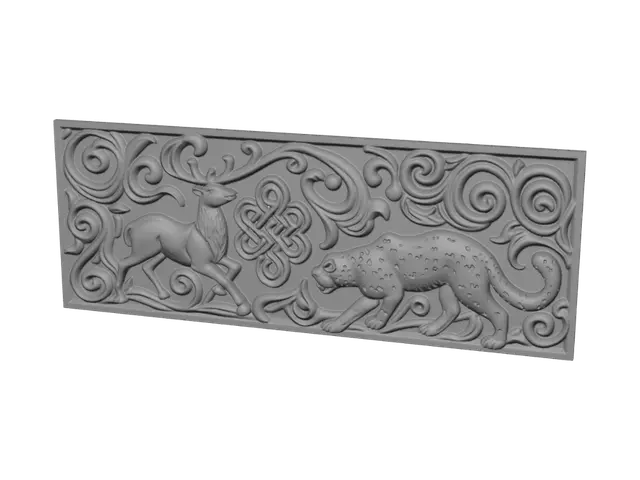3D model for Stag and Leopard Interlace Panel