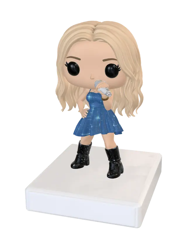 3D model for Singing Blue Glitter Diva