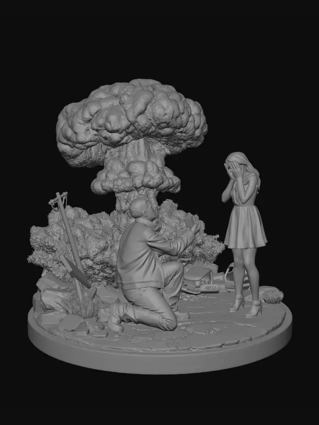 3D model for Proposal Amid the Apocalypse