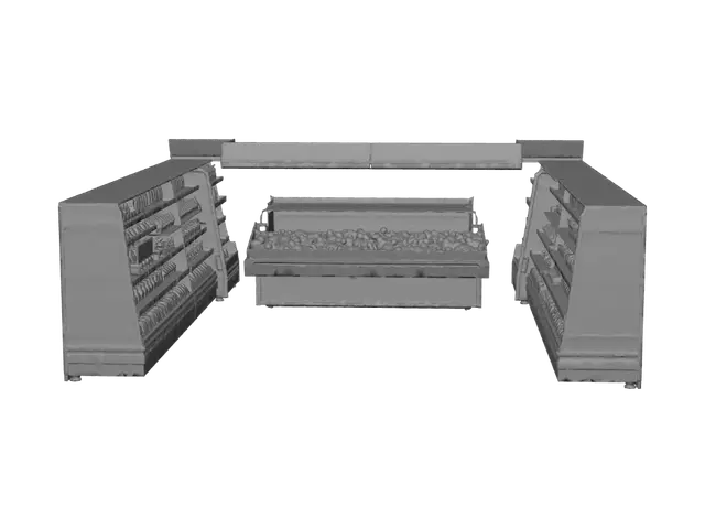 3D model for Deserted Grocery Store at Dusk