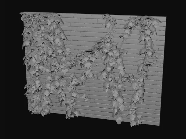 3D model for Ivy down brick wall
