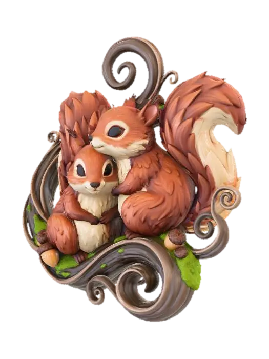 3D model for Squirrels and swirls