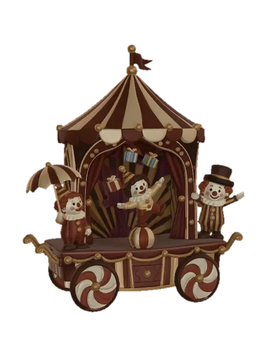 Circus Carousel Wagon - Carriage 3D model, vytvořený pomocí AI