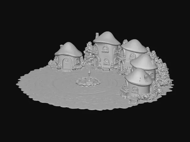 3D model for Mushroom Town Square