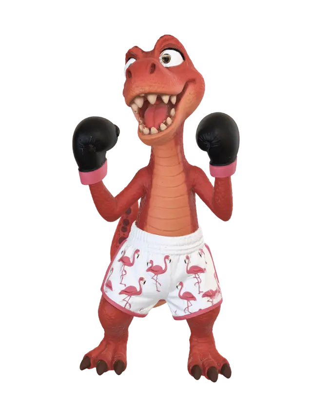 Boxing Dragon in Flamingo Shorts 3D model, vytvořený pomocí AI
