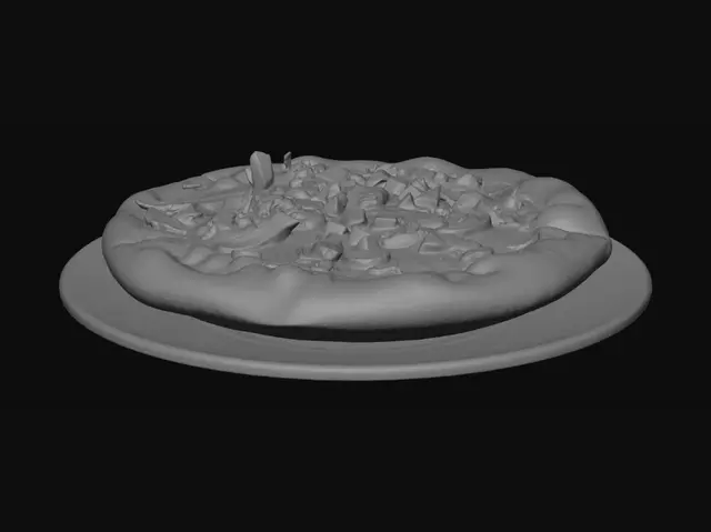 3D model for Chicken Mushroom Red Pepper Pizza