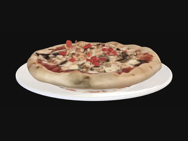 3D model for Chicken Mushroom Red Pepper Pizza