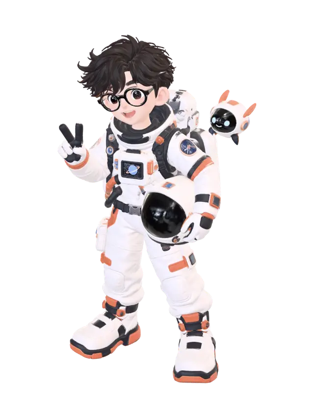 Modello 3D Moonbound Explorer, generato dall’IA