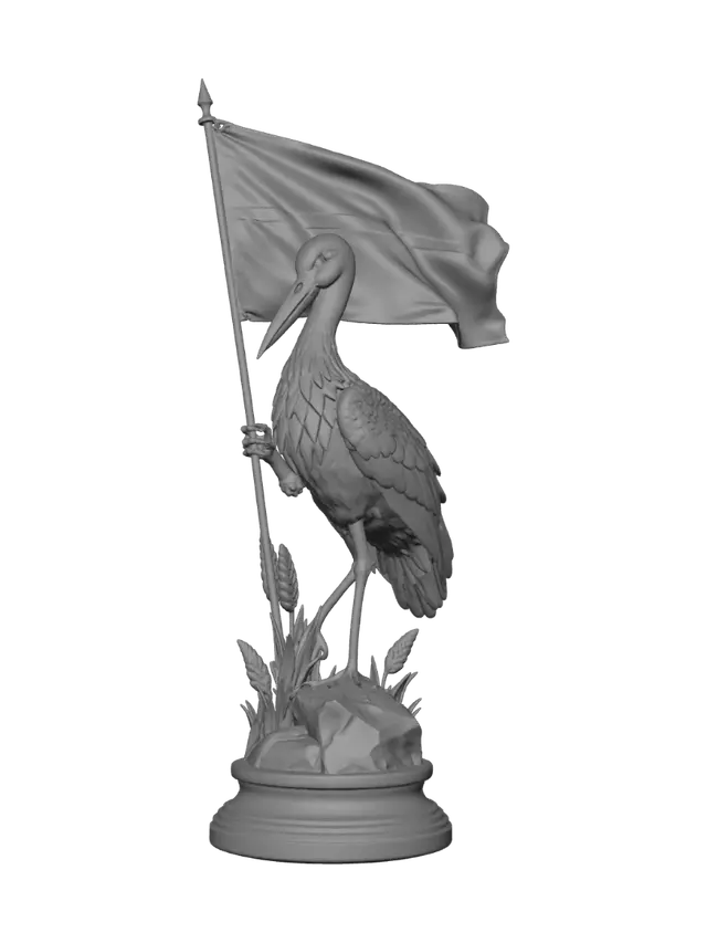 3D model for Stork with the Polish Flag