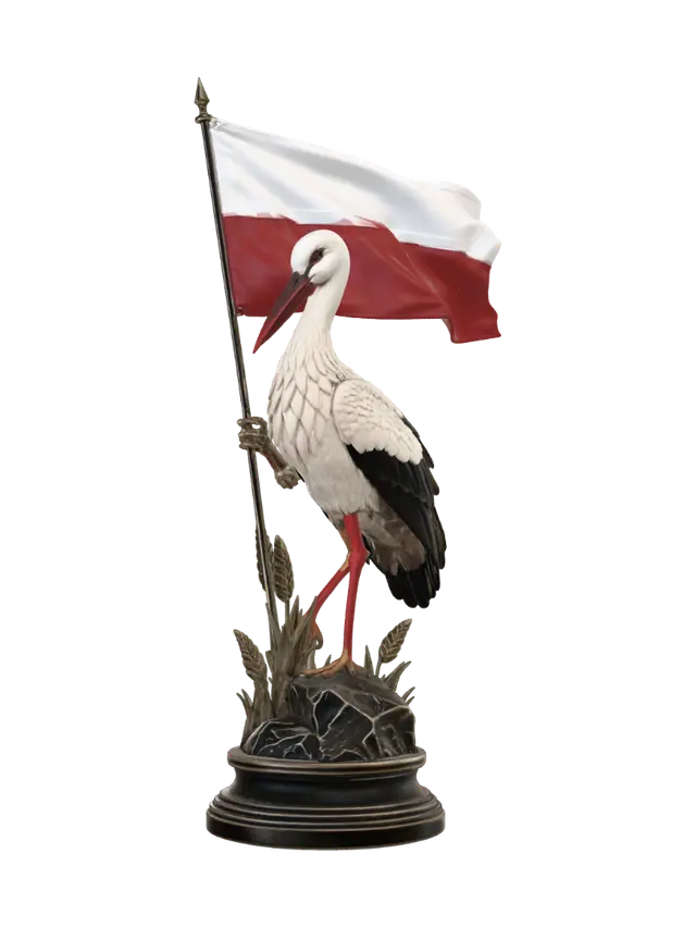 3D model for Stork with the Polish Flag