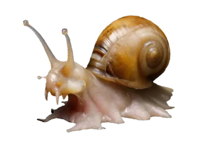 Snail, but for the slug portion have it made out of human fingers. Grotesque slimey,… 3D model, vytvořený pomocí AI