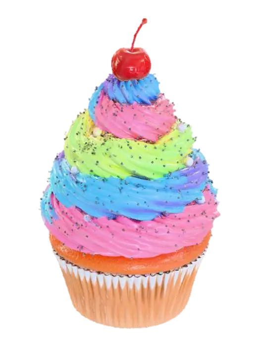 Rainbow Delight - Cakes 3D model, vytvořený pomocí AI