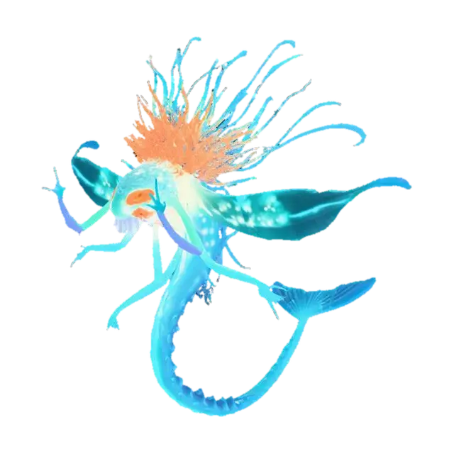 A surreal deep-sea Halloween creature designed for a transparent background.… - Lanternfish 3D model, vytvořený pomocí AI