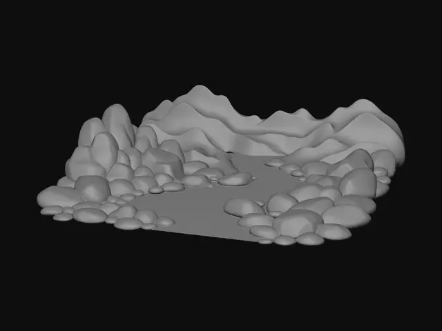 3D model for Neon River Through Mountain Valleys