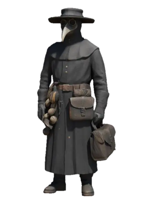 Plague Doctor 3D model, vytvořený pomocí AI