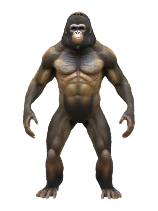 Forest Gorilla Guardian 3D model, vytvořený pomocí AI
