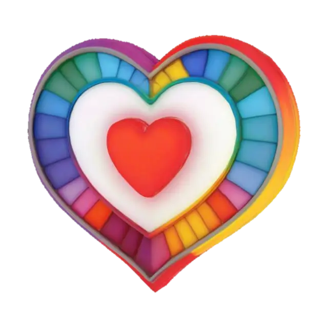 Colorful Heart Harmony, #emblem# 3D model, vytvořený pomocí AI