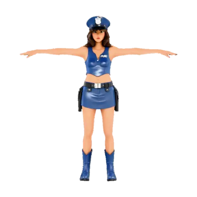Modello 3D Police Costume Style - Cop, generato dall’IA