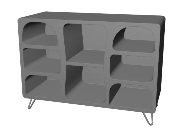 3D model for Arched Cubby Storage Cabinet