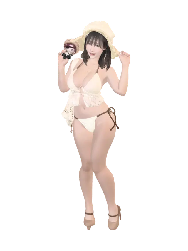 日本の女子高生 - Pendant 3D model, vytvořený pomocí AI