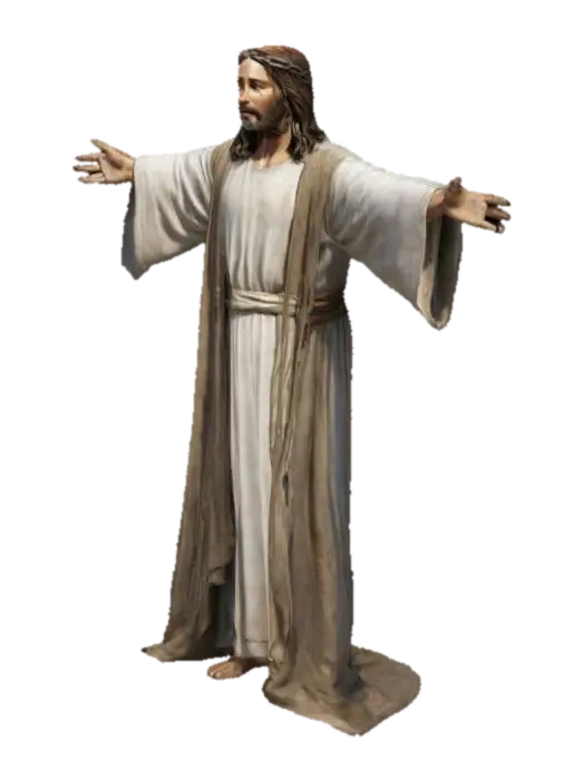 a realalistic jesus t pose 3D model, vytvořený pomocí AI