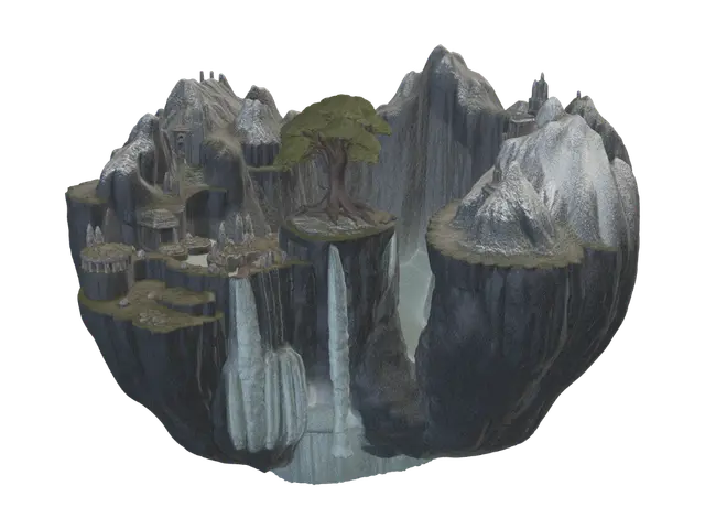 карта - Worldmap-3D-modell, genererad av AI