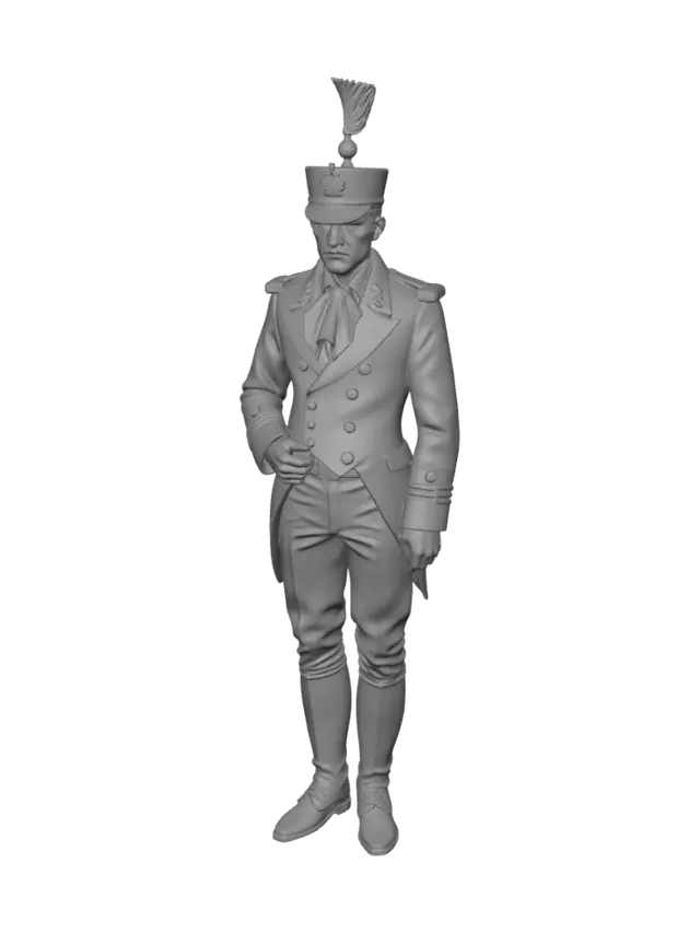 3D model for 1800s Minature us navy captain full attire hyperrealistic