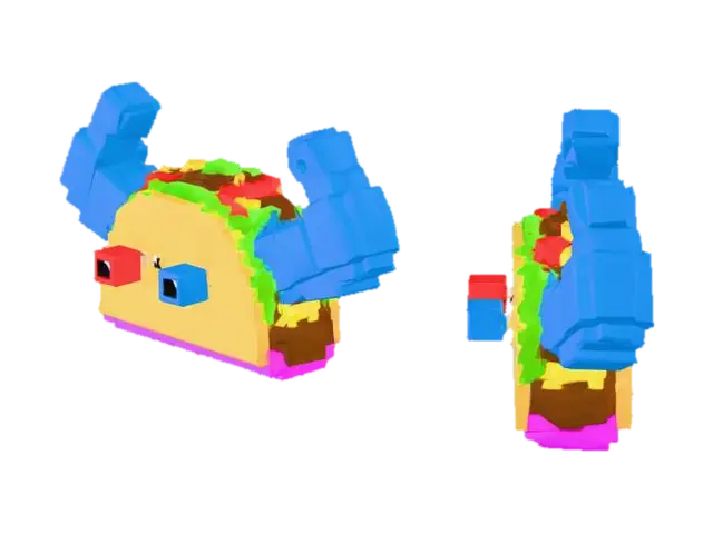 Glitch Burger - Brainrots 3D model, vytvořený pomocí AI