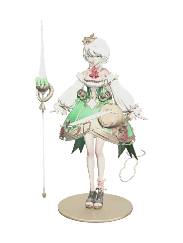 Fantasy Hololive 3D model, vytvořený pomocí AI