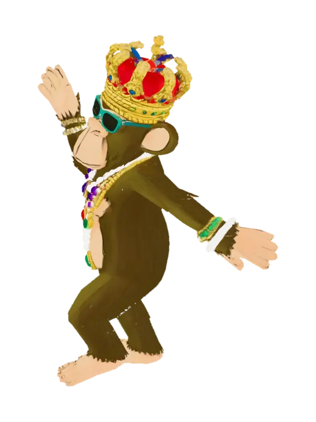 Modèle 3D Blinged-Out King Monkey - Pomp, généré par IA